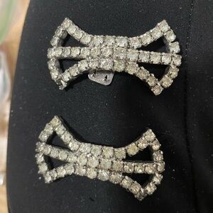 Vintage 50’s Rhinestone Bow Shoe Clips